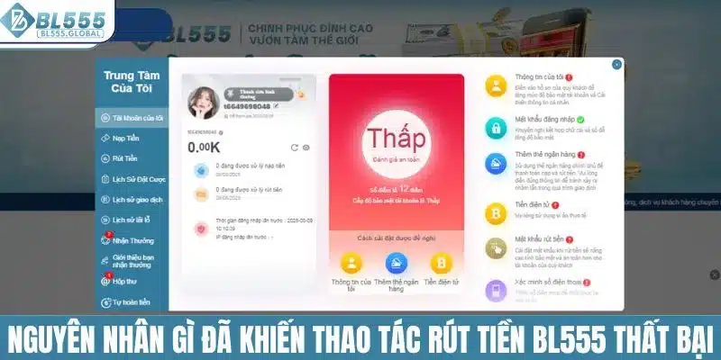 Rút Tiền BL555 Siêu Nhanh, Nhận Tiền Về Trong 5 Phút 5 Nguyên nhân gì đã khiến thao tác rút tiền BL555 thất bại